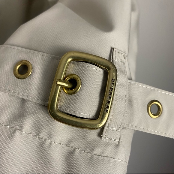Burberry Tess Trench Lightweight Rain Coat Nova Check Beige Size 14P - Picture 10 of 16